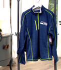 Nfl Men s Half Zip Pullover Seattle Seahawks  Sweater  Jacket Large Blue Green