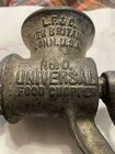 Universal No  2 Vtg Meat Grinder Clamp-on Hand Crank  Cast Iron  Usa  Circa 1899