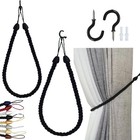 Curtain Tiebacks Ropes  Curtain Tie Backs Holdbacks Black 2 Pack