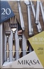 40pc Set Mikasa Inman Square 8 10 Forged Stainless Flatware Glossy Banded Heavy