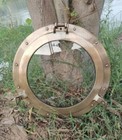 Antique 15  Inch Brass Finish Porthole Nautical Maritime Ship Cabin Home D  cor