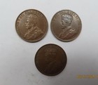 Canada King George V  three  Large Cents 1912  1916  1918 Scarce Nice
