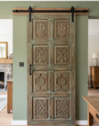 Vintage Carved Wood Door Panel Organic Modern Farmhouse Sliding Barn Doors 80