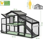 Petscosset Chicken Coop Outdoor Wooden Backyard 2-story Hen House Chicken Run