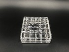 Waterford Crystal Block Paperweight Tea Light Signed Quilted square Pattern