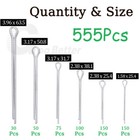 555x Cotter Pin Assortment Kit 6 Sizes Grab Split Fixings Securing Lock Pin Clip