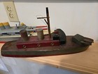 Antique Keystone And Tom Thumb Wooden Battleship Toy Boats Approx  16 In Long