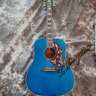 Blue Hummingbird Acoustic Electric Guitar Solid Spruce Top Mahogany Wood W b1g