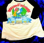 Rolling Stones New Orleans Superdome Dec 1981 Raglan Baseball Tee White black