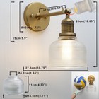 Brass Gold Boho Vintage Wall Sconce With Striped Bowl Shade  1-light Modern V   