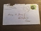 1875 New Haven To Litchfield Ct Postal History Cover Fancy Cancel W  Letter  158