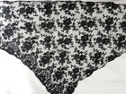 Antique Handmade Lace Mantilla Black Triangle 45 Chapel Veil Funeral Head Cover