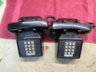  2  Retro Vintage Desk Telephone Phone Black Cortelco Push Button Office Usa
