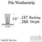 Weatherstrip For Doors And Windows Pile Weather Seal  187 Inch Backing  380 Pile
