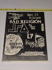 Bad Religion Jfa L7 Punk Rock Concert Flyer Violation Vtg Poster Fourth Degree