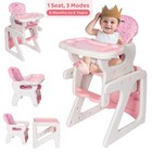 3 In 1 Baby High Chair Convertible Play Table Seat Booster Toddler Feeding Tray