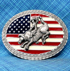 Western Bull Rider Belt Buckle Classic American Rodeo Cowboy Vtg Emi Usa  twy690