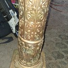 Ornate Brass Decorative Pedestal Stand With Scrollwork Design
