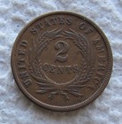 1864 Large Motto Bronze 2 Cent Piece Rare Key Date Two Cent  Xf Au Full We Shows