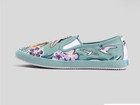 Wanderwell Shoes Mahalo Hawaiian Hula Girl Mint Green Women s Size 9 Embroidery