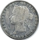 1871-h Canada 50 Cents Silver Coin Victoria Sterling Half Dollar  Key Date Rare