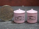 Dollhouse Miniature Metal Pink Canister Set 1 12 Inch Scale E26 Dollys Gallery