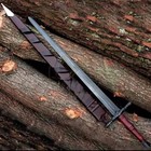 Hand Forged Carbon Steel Viking Sword Battle Ready Medieval Sword With Scabbard 