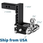 Adjustable Trailer Hitch Ball Mount - Fits 2  Receiver  Tri-ball  7  Drop New