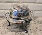 F b  Rogers Silver Company Caviar Butter Retracting Bowl  Excellent Condition 