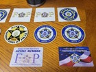 12 Piece Lot - Law Enforcement Decals - Courtesy Cards And 32 Oz  Tumbler