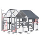 Large Catio Outdoor Cat Enclosure With Waterproof Cover  Gray