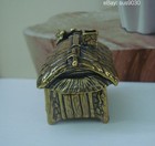 Solid Brass Cottage House Statue Incense Burner For Home Decor
