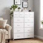 Dresser Storage With 12 Fabric Drawer sturty Metal Frame wood Top For Livingroom