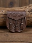 Brown Leather Sporran With Tossles Tradtional Scottish Wallet 4 Kilt Attire