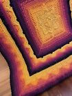 Crochet Handmade Mandala Afghan Sofa  Size  Multi Color Throw Blanket