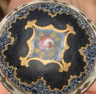 Rare Antique French Champleve Or Hand-painted Shank Button Multi Color 1 