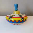 Vintage Ohio Art Tin Metal Toy Spinning Top-works Great  Circus Design 50   s-60   s