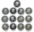 North American Big Game Super Slam Silver Proof Complete Set 27 Oz Box   Coas