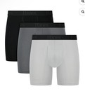 Hanes Comfort Flex Fit Ultra Soft Gray Black 3-pack Boxer Briefs S New