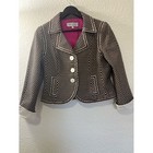 Worth Brown Retro Polka Dot Blazer   Vintage Inspired Tailored Jacket   Size 10