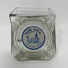 Vintage 1990 Blue And White Nob Hill Casino Las Vegas Nevada Glass Ashtray