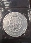 2012 Rwanda African Rhino 1oz Silver 999 Coin Bu Mint Sealed
