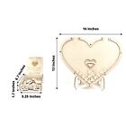 Natural 13  Wooden Heart Drop Top Frame Wedding Guest Book Sign Set Party Events