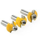 3pcs Tongue And Groove Router Bit Tool Set 1 4  1 2 Inch Shank Lock Miter Router
