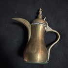 Vintage Dallah Arabic Turkish Solid Brass Coffee Pot 8 1 2 Unmarked