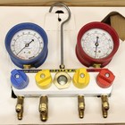 Yellow Jacket 4 Valve Test charging Manifold Gauges 48415  r-12  R-22  R-502 