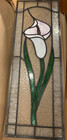 Vintage - Large Stained Glass Calla Lily Floral Panels  26    32  X 11     ha