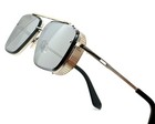 Men s Sunglasses Elegant Miami Style Silver Mirror Lens Gold Frame Vintage Model