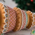 Gingerbread Resin Christmas Tree Figurine Festive Holiday Table Decoration 9in