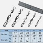 50 200pc Fishing Swivels Rolling Barrel Snap Quick Change Lure Line Connector
